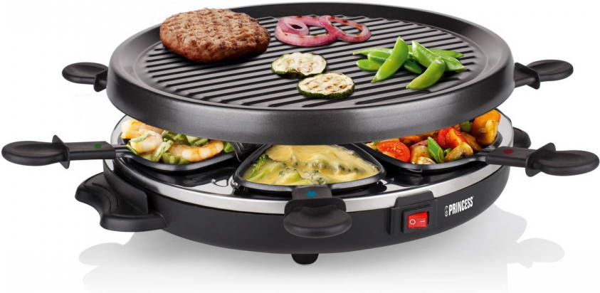 Tot stand brengen Aan boord uitslag Princess Gourmet/raclette stel met 6 pannetjes 800 W 162725 - Ovenwebshop.nl