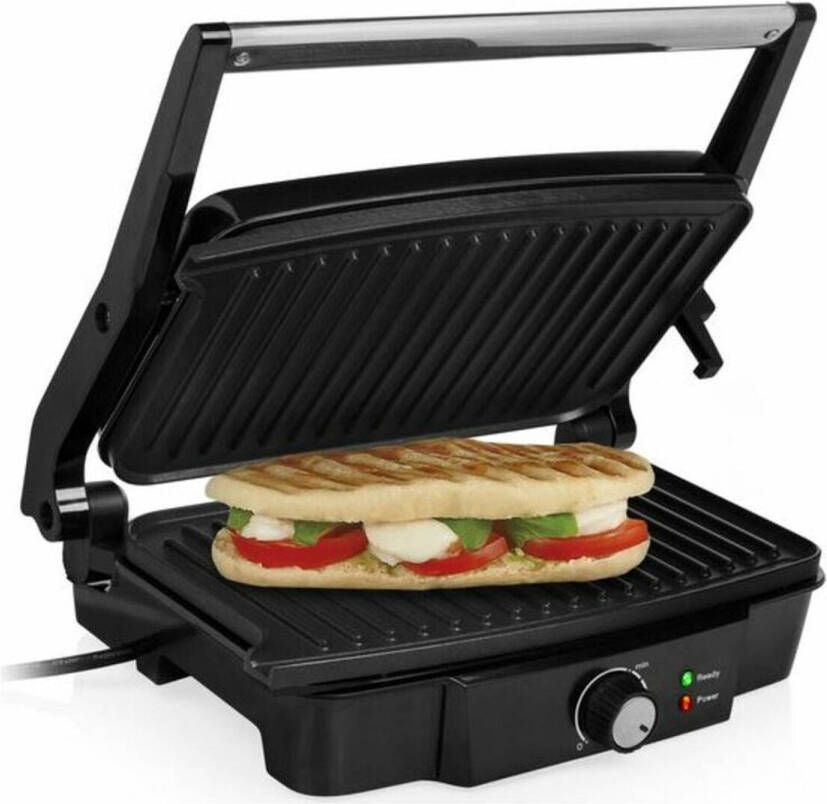 Griglia A Contatto Tristar GR-2858 – 2000W, Superficie Extra Large 30x26 Cm, Termostato Regolabile, Antiaderente