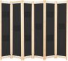 VidaXL Kamerscherm met 6 panelen 240x170x4 cm stof zwart online kopen