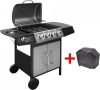 VidaXL Gasbarbecue 4+1 kookzone zwart en zilver online kopen