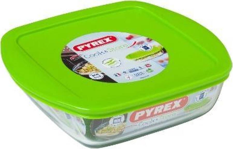 Pyrex COOK & STORE Vierkante Bewaarschaal 25x22x7cm 2200ml Borosilicate online kopen