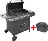 VidaXL Gasbarbecue 6+1 kookzone zwart online kopen